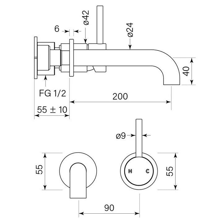Pegasi M Bath Mixer Set 200
