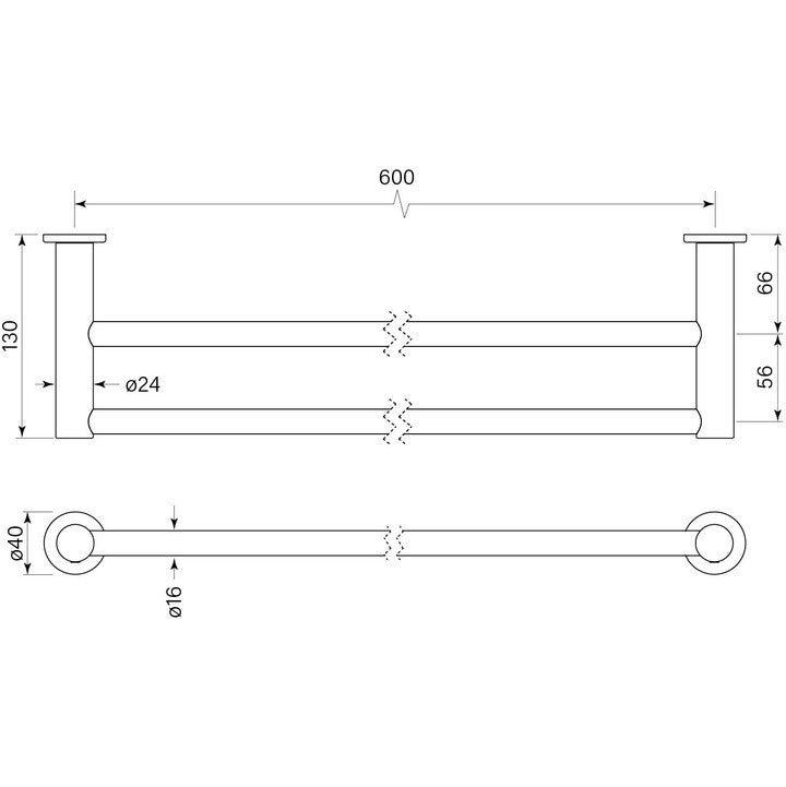 Pegasi Towel Rail Double 600